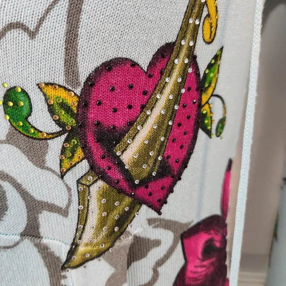 Ed Hardy x Christian Audigier Hooded Sweater Mini Dress Size XS Rhinestone - Picture 12 of 16